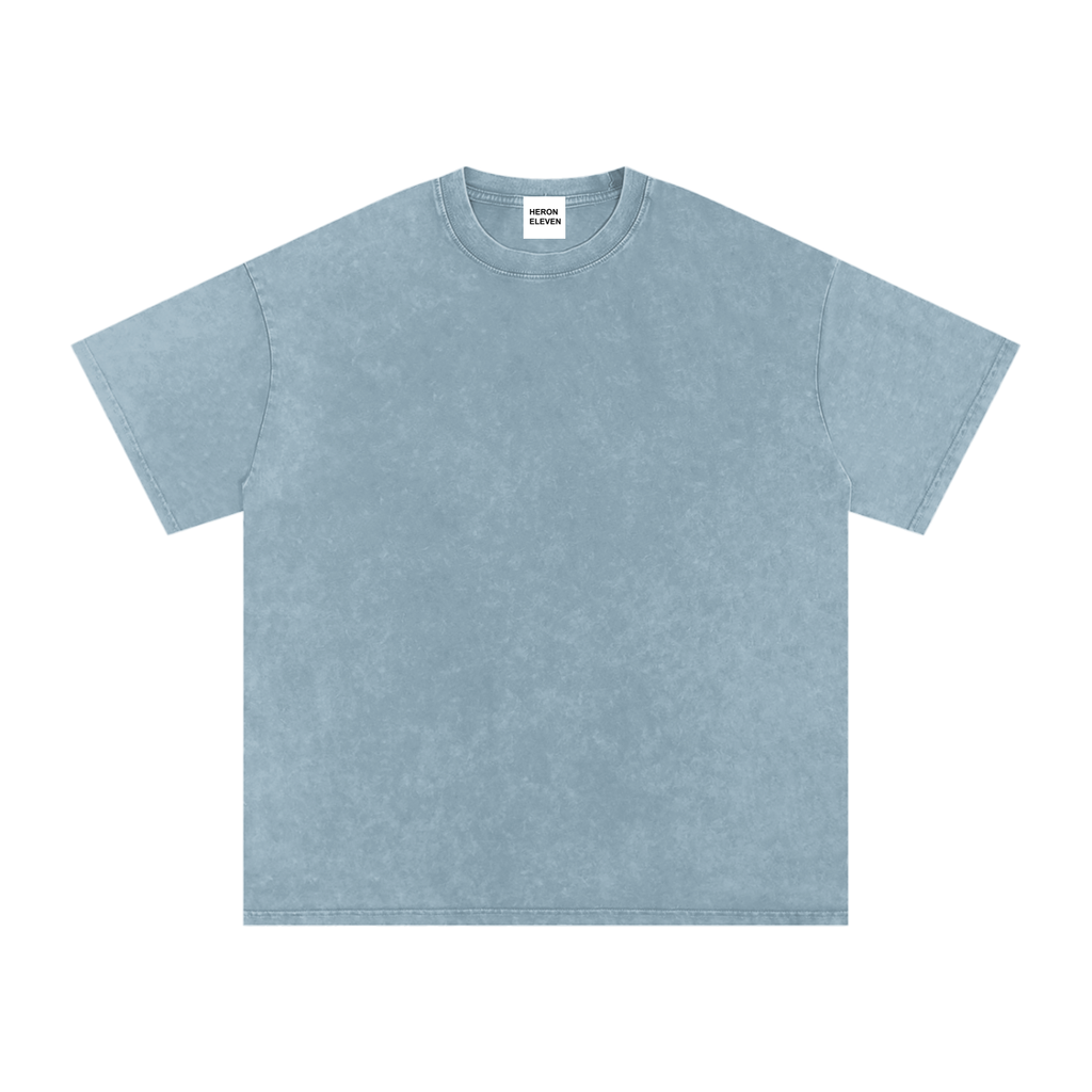 Snow Washed Oversized Cotton Tee -