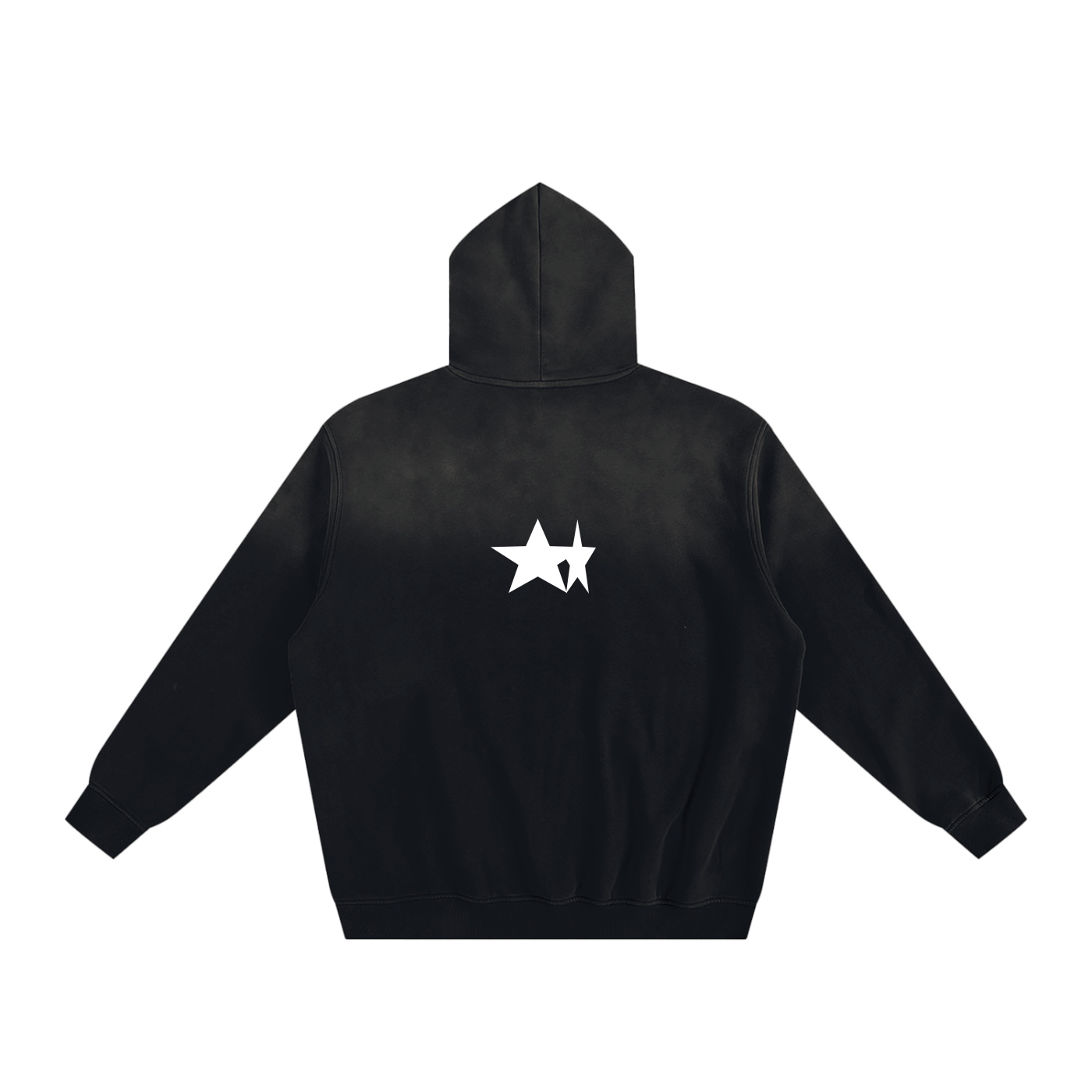 Signature Offset Star Hoodie - Black