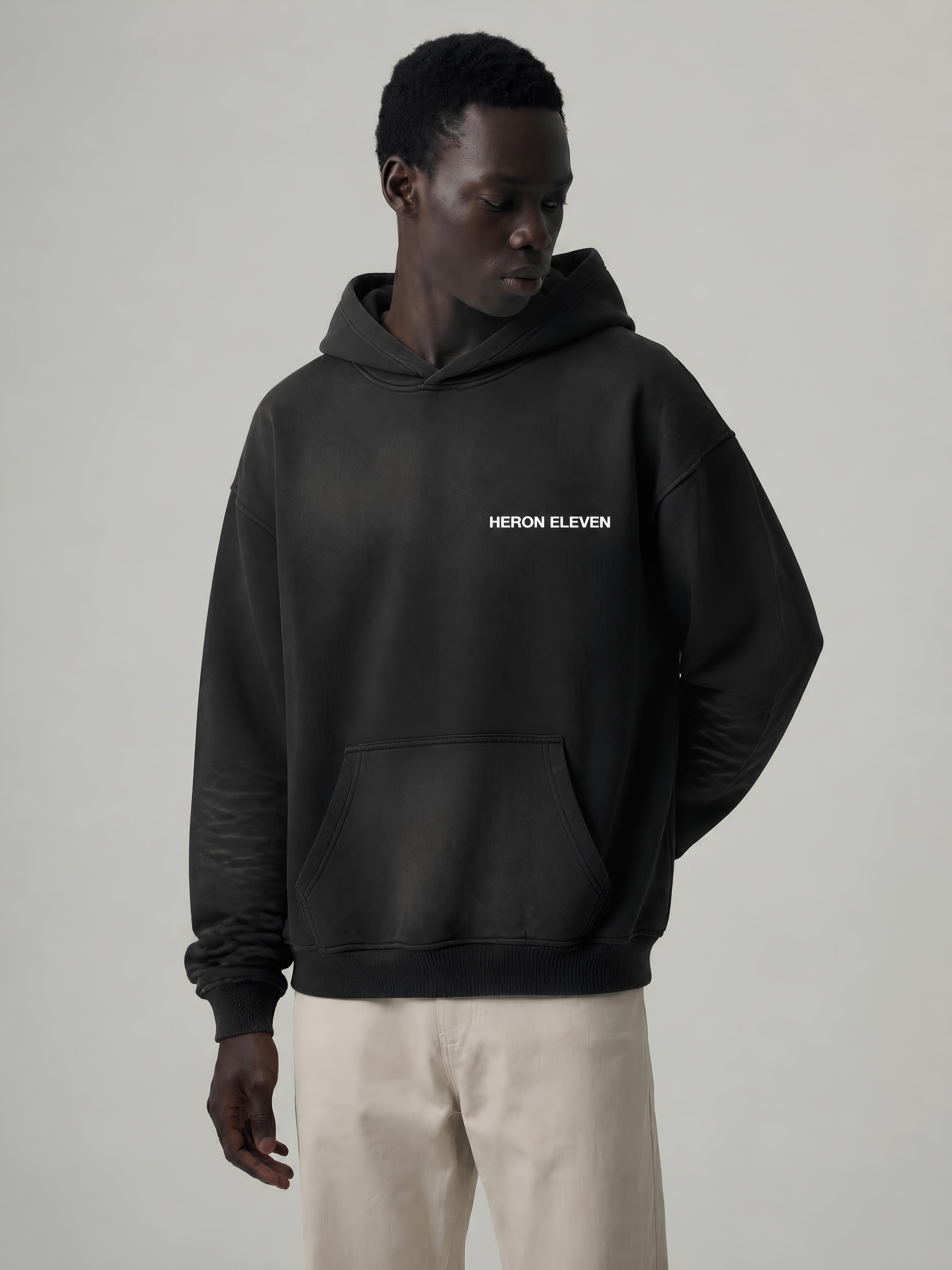 Signature Offset Star Hoodie - Black