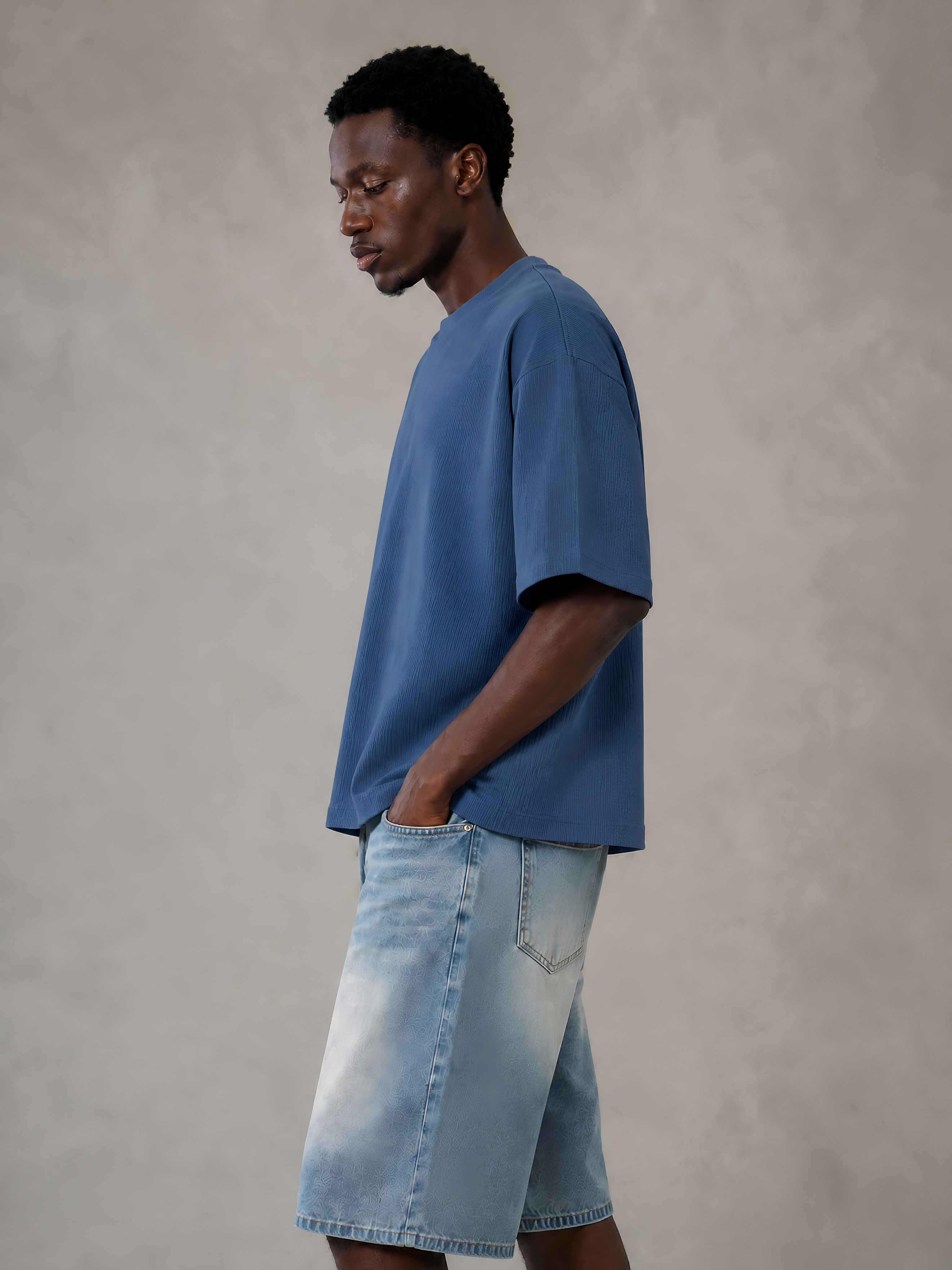 Heron Waffle Knit - Blue