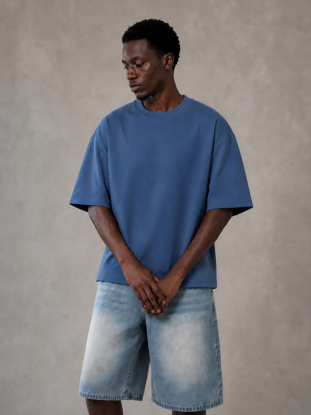 Heron Waffle Knit - Blue