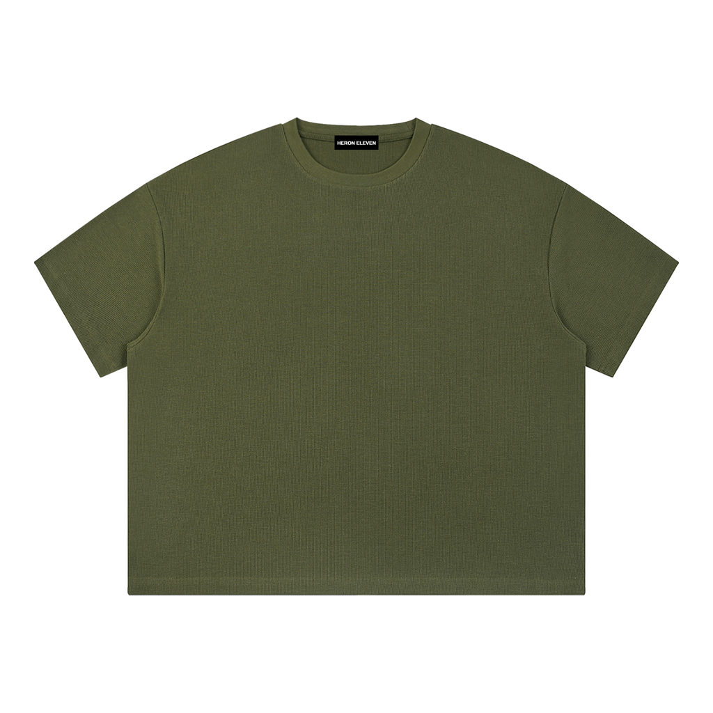 Heron Waffle Knit - Army Green