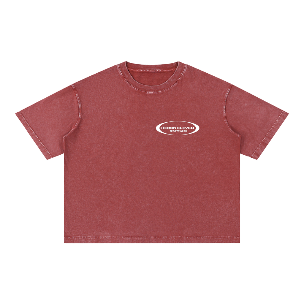 Boxy Sportswear Tee - Dark Red