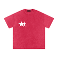 Offset Double Star Skewed Tee - Raspberry